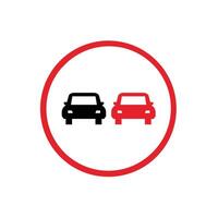 Road sign icon, No Overtaking. suitable for poster use and web icons vector