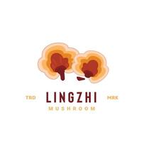lingzhi mushroom logo illustration is suitable for vegetable shops and gardens, both for posters and web icons. vector