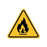 flammable substance sign on yellow triangle board. Suitable for posters and web icons vector