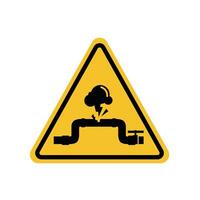 Warning high pressure on a yellow triangle board. Suitable for posters and web icons vector