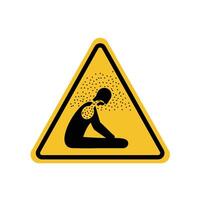 apshyxiating atmoshphere area warning sign on yellow triangle board. Suitable for posters and web icons vector