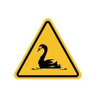 Warning goose crossing yellow triangle sign. Suitable for posters and web icons. vector