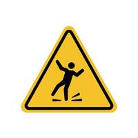 Slip warning on yellow triangle board. Suitable for posters and web icons vector