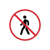 road sign icon, No Pedestrians. suitable for poster use and web icon vector