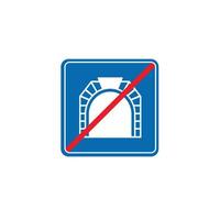 road sign icon, End Tunnel traffic on blue checkered board. suitable for poster use and web icon vector