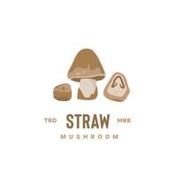 straw mushroom logo illustration is suitable for vegetable shops and gardens, both for posters and web icons vector