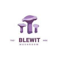 blewit mushroom logo illustration is suitable for vegetable shops and gardens, both for posters and web icons. vector