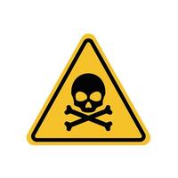 Poison warning sign on yellow triangle sign. Suitable for posters and web icons vector