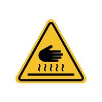 Warning hot surface on a yellow triangle board. Suitable for posters and web icons vector