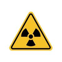 Radioactive hazard warning sign on yellow triangle board. Suitable for posters and web icons vector