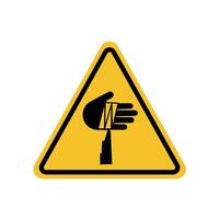 sharp element warning sign with yellow triangle board. Suitable for posters and web icons vector