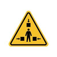 moving part warning sign on yellow triangle board. Suitable for posters and web icons vector