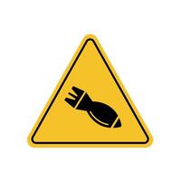 missile warning with yellow triangle board. Suitable for posters and web icons vector