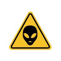alien warning sign on yellow triangle board. Suitable for posters and web icons vector