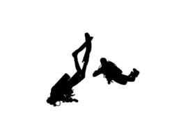 Silhouette of the Diving, Flat style, can use for Logo Gram, Sticker, Pictogram, Website, Apps, Diving Illustration or Graphic Design Element vector