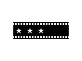 Visual of the Five -5- Star Sign in the Filmstrip Silhouette. Rating Icon Symbol for Film or Movie Review, Pictogram, Apps, Website or Graphic Design Element. Rating 3 Star vector