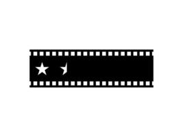 Visual of the Five -5- Star Sign in the Filmstrip Silhouette. Rating Icon Symbol for Film or Movie Review, Pictogram, Apps, Website or Graphic Design Element. Rating 1,5 Star vector