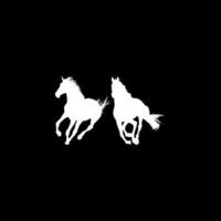 Pair Horse Silhouette, flat style, can use for Logo Gram, Art Illustration, Emblem, Pictogram, Apps, Website or Graphic Design Element vector