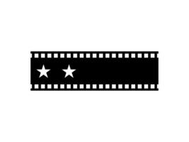 Visual of the Five -5- Star Sign in the Filmstrip Silhouette. Rating Icon Symbol for Film or Movie Review, Pictogram, Apps, Website or Graphic Design Element. Rating 2 Star vector