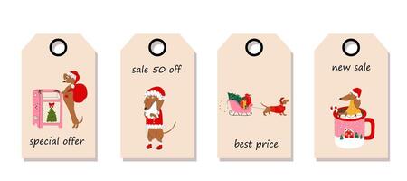 four tags with different prices on them vector