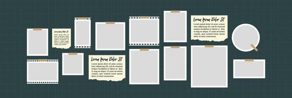 page grid layout abstract photo frames vector