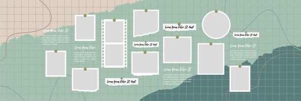 Collage photo frames set with text vector
