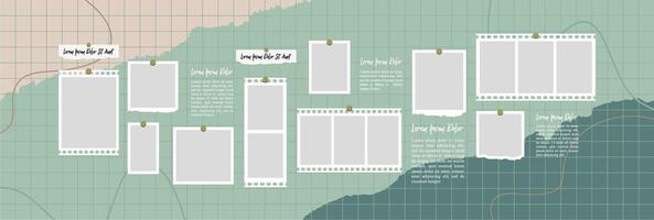 Blank collage frame template for photos and images vector