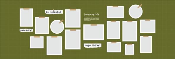 grid digital photo wall template vector