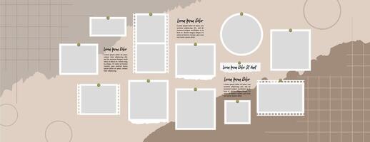 grid digital photo collage design template vector