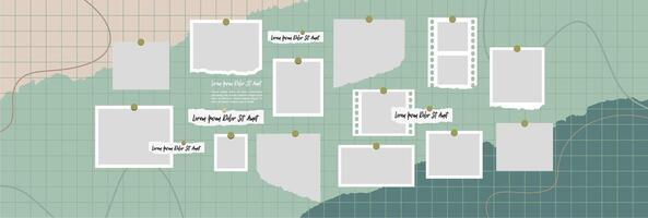 Collage grid photo effect template design vector