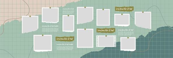 Collage grid photo effect vector