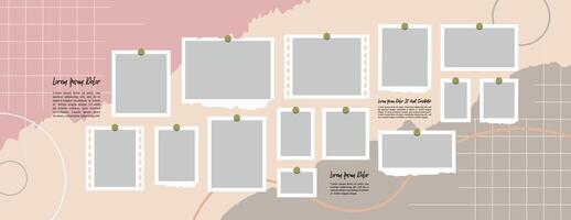 Collage of realistic frames Border vector