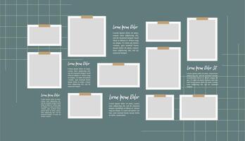 photo frames on light background Pile of photo vector