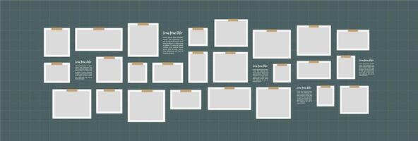 Collage grid photo effect vector