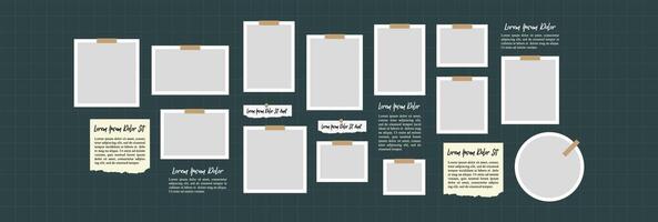 comics page grid layout abstract photo frames and digital photo wall template vector