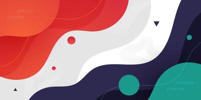 Dark green and orange geometric business banner design. Creative banner design with wave shapes and lines for template. Simple design on white horizontal banner. vector