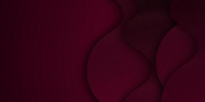 Abstract dark red wave geometric lines gradient illustration background with 3d look and simple pattern. Modern design and luxury. vector