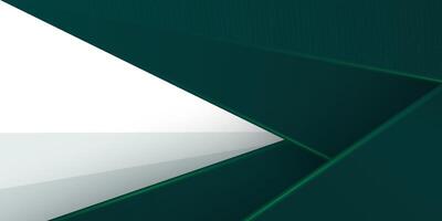 Futuristic abstract green and white. Triangle on bright white color geometric design. Modern overlap papercut background illustration. vector
