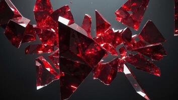 3d rendering of red shards falling from the sky photo