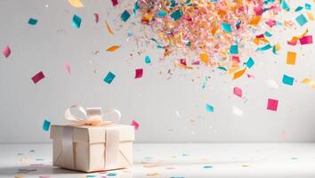 Confetti falling from the sky photo