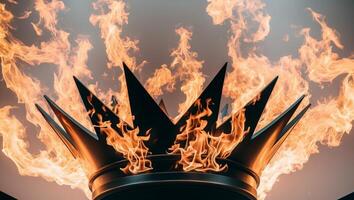 A crown is on fire in the middle of a fire photo