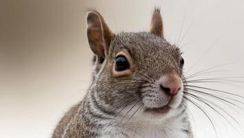 A close up of a squirrel with its eyes open photo