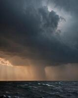 Storm clouds over the ocean photo