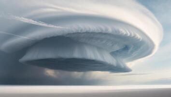 A large cloud is seen in the sky photo