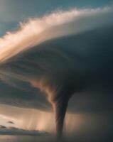 A tornado is seen in the sky photo