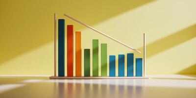 A colorful bar graph on a table photo