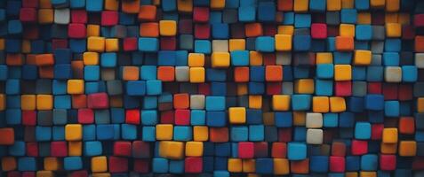 Colorful blocks of different colors on a wall photo