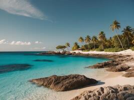 Tropical beach in the caribbean photo
