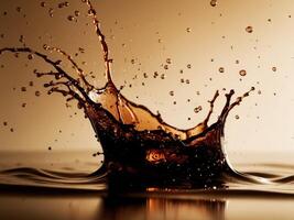 A splash of water is falling into a glass photo