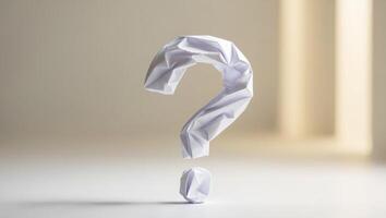 Question mark on white background with light background photo